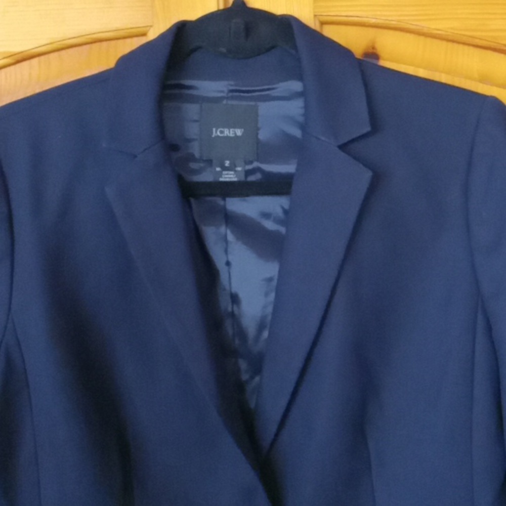 J. Crew Women's Black Classic Fitted Cotton Blazer Jacket 2 - Picture 3 of 14